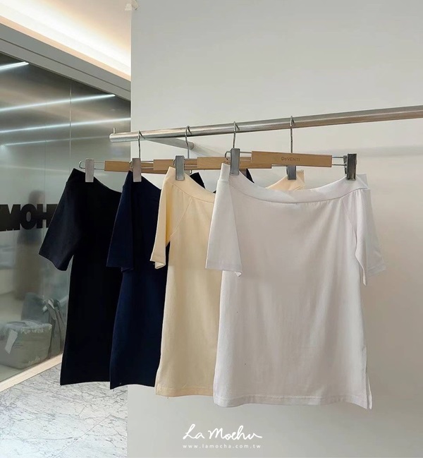 舒服棉一字領上衣